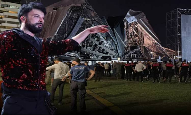 İzmir'de Tarkan konseri platformu yıkıldı